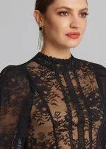 Black lace dress with contrast LYNNE FW25-26 - Image 4
