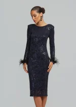 Φόρεμα από δαντέλα με παγιέτες και φτερά LYNNE FW25-26 - Image 5