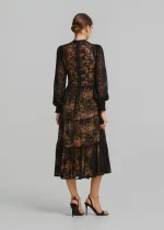 Black lace dress with contrast LYNNE FW25-26 - Image 5