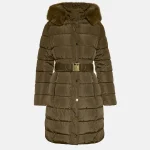 Μπουφάν με ζώνη και ψηλό γιακά από γούνα LYNNE FW25-26