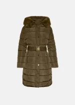 Μπουφάν με ζώνη και ψηλό γιακά από γούνα LYNNE FW25-26