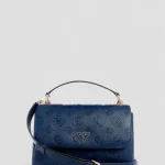 Μπλε τσάντα tisha με λογότυπο και λαβή στο πάνω μέρος με καπάκι και χερούλι GUESS FW25-26