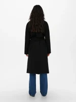 Women's black coat with belt ONLY FW25-26 - Image 2