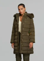 Μπουφάν με ζώνη και ψηλό γιακά από γούνα LYNNE FW25-26 - Image 3