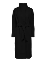 Women's black coat with belt ONLY FW25-26 - Image 3