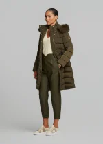 Μπουφάν με ζώνη και ψηλό γιακά από γούνα LYNNE FW25-26 - Image 4