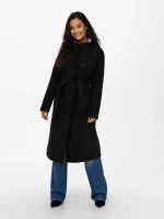 Women's black coat with belt ONLY FW25-26 - Image 5