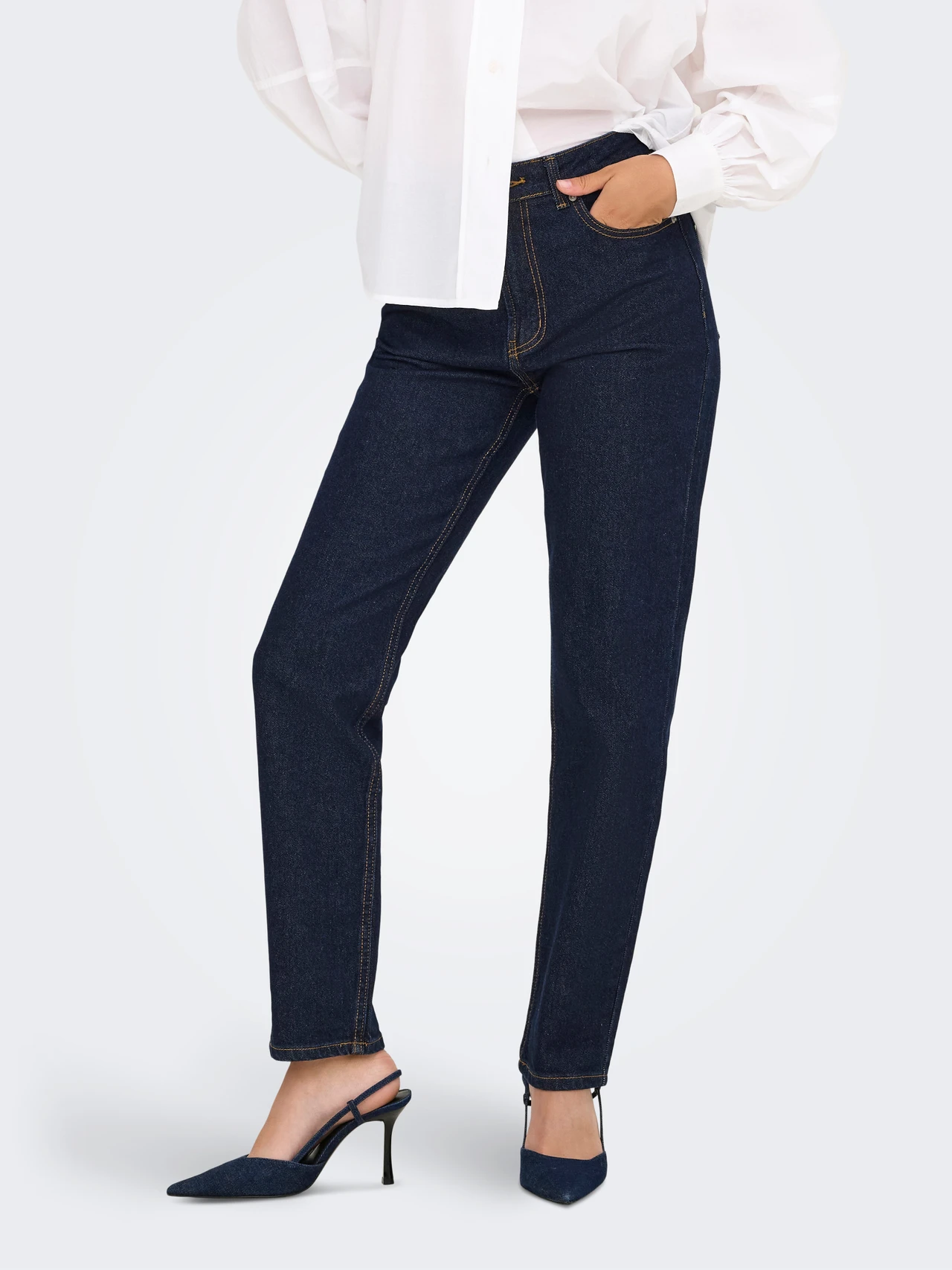 1 Hw Women's Jean Pants Dark Blue Denim ONLY FW25-26 - Image 1