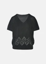 Πλεκτή λουρεξ μπλούζα με V λαιμόκοψη LYNNE SS26