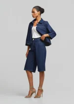 Denim jacket with white details LYNNE SS26 - Image 3