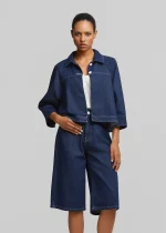 Denim jacket with white details LYNNE SS26 - Image 4