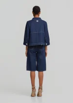 Denim jacket with white details LYNNE SS26 - Image 5