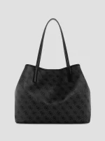 Μαύρη τσάντα tote 2 σε 1 με λογότυπο Victoria GUESS SS26 - Image 5